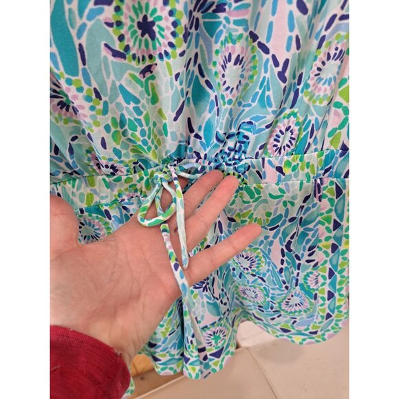 Lilly Pulitzer Rikki Strapless Romper In Ibiza Open Water Blue Size S Summer - Picture 3 of 13